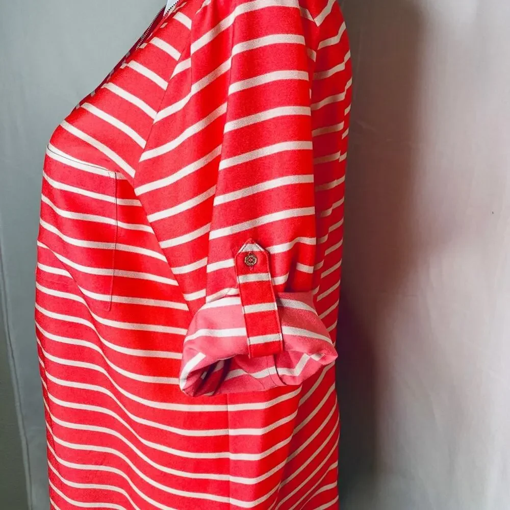 Calvin Klein striped top with zipper closure